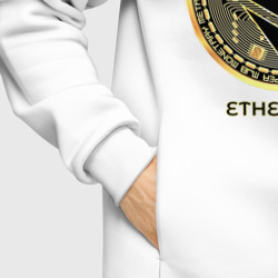 Худи с принтом Ethereum крипта монета для женщины, вид на модели спереди №6. Цвет основы: белый