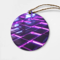 Деревянная игрушка круг Фиолетовая неоновая плитка