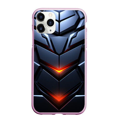 Чехол для iPhone 11 Pro Max матовый Объемная броня с ярким светом, цвет розовый