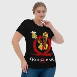 Женская футболка 3D Бог бара - фото 6