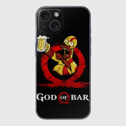 Чехол для iPhone 15 силиконовый с защитой камеры Бог бара