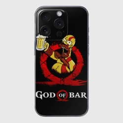 Чехол для iPhone 15 Pro Max силиконовый с защитой камеры Бог бара