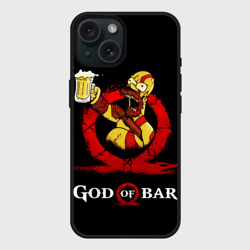 Чехол силиконовый для Apple iPhone 15 матовый Бог бара