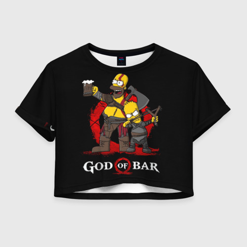 Женская футболка Crop-top 3D Bar of war , цвет 3D печать