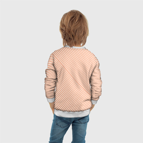 Детский свитшот 3D Полосы персиковый, цвет 3D печать - фото 6