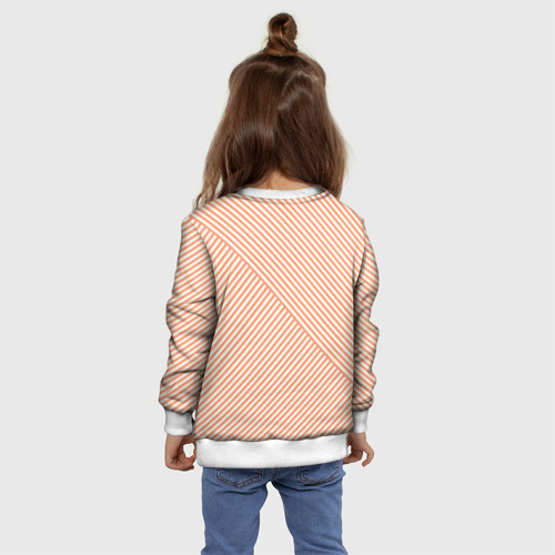 Детский свитшот 3D Полосы персиковый, цвет 3D печать - фото 8