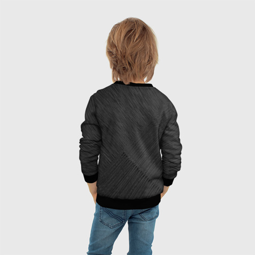Детский свитшот 3D Чёрный полосатая текстура, цвет 3D печать - фото 6