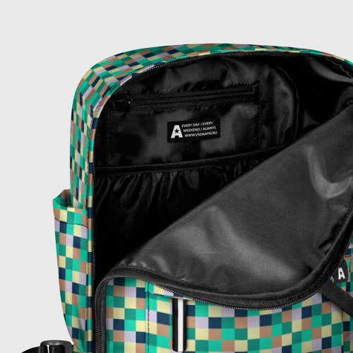 Женский рюкзак 3D с принтом Жёлто-зелёный пискели, фото #5