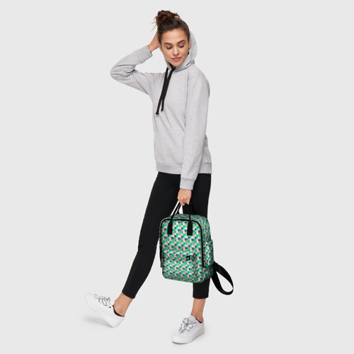Женский рюкзак 3D с принтом Жёлто-зелёный пискели, фото #4