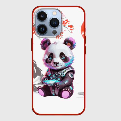 Чехол для iPhone 13 Pro с принтом Funny panda - China, вид спереди #2