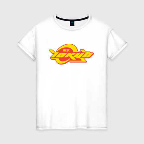 Женская футболка из хлопка с принтом Токио y2k, вид спереди №1