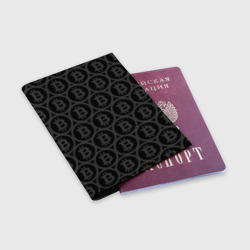 Обложка для паспорта матовая кожа Биткоин патерн - фото 2