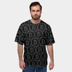 Мужская футболка oversize 3D Биткоин патерн - фото 2