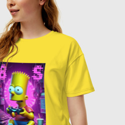 Женская футболка хлопок Oversize Bart Simpson - cool gamer - фото 2