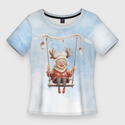 Женская футболка 3D Slim Веселая старушка