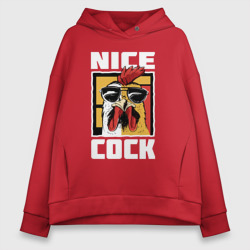 Женское худи Oversize хлопок Nice cock 