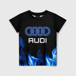 Детская футболка 3D Audi neon art