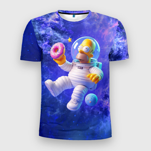 Мужская футболка 3D Slim Homer Simpson is a brave astronaut, цвет 3D печать