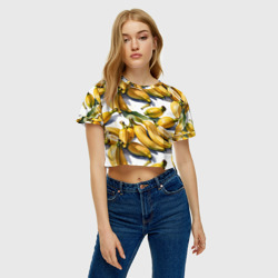 Женская футболка Crop-top 3D Банановый узор - фото 2
