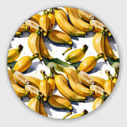 Круглый коврик для мышки Банановый узор