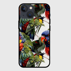 Чехол для iPhone 13 mini Яркие попугаи