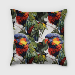 Подушка 3D Яркие попугаи