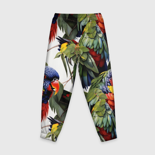Детские брюки 3D Яркие попугаи, цвет 3D печать - фото 2