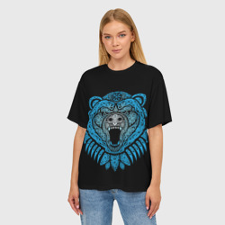 Женская футболка oversize 3D Узор - славянский медведь - фото 2