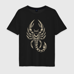 Мужская футболка хлопок Oversize Scorpion знак зодиака
