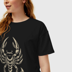 Женская футболка хлопок Oversize Scorpion знак зодиака - фото 2