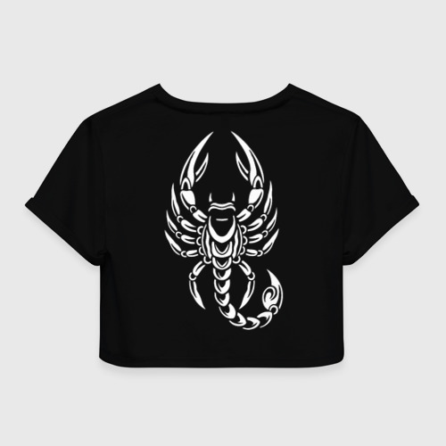 Женская футболка Crop-top 3D Scorpion крупный знак зодиака, цвет 3D печать - фото 2