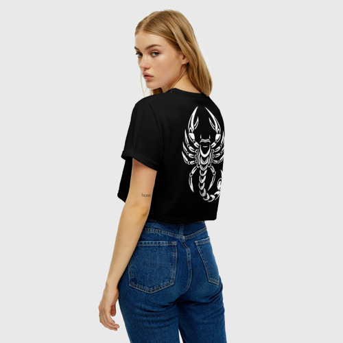 Женская футболка Crop-top 3D Scorpion крупный знак зодиака, цвет 3D печать - фото 5
