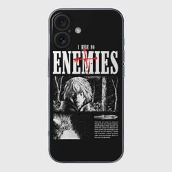 Чехол для iPhone 16 силиконовый с защитой камеры У меня нет врагов - Винланд
