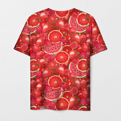 Мужская футболка 3D Красные фрукты и ягоды, цвет 3D печать - фото 2