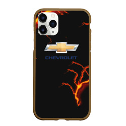 Чехол для iPhone 11 Pro Max матовый Chevrolet лого шторм 