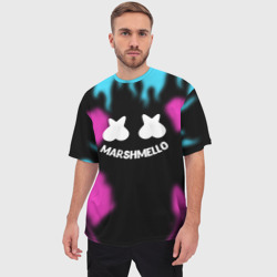 Мужская футболка oversize 3D Маршмеллоу неон камсток - фото 2