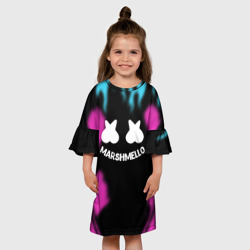 Детское платье 3D Маршмеллоу неон камсток - фото 2