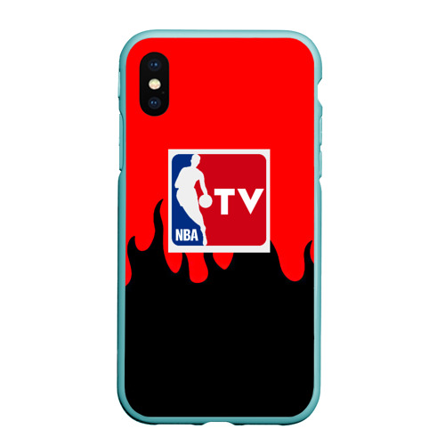 Чехол для iPhone XS Max матовый NBA sport flame, цвет мятный