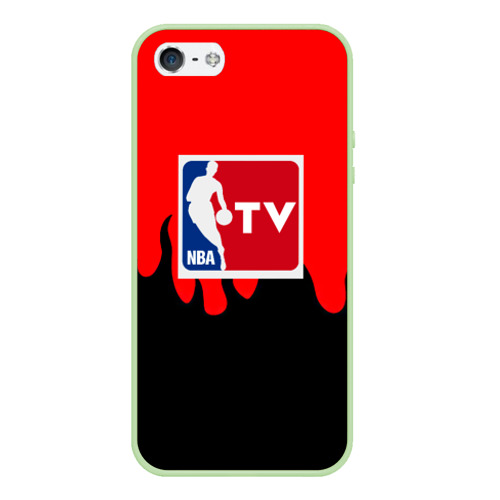 Чехол для iPhone 5/5S матовый NBA sport flame, цвет салатовый