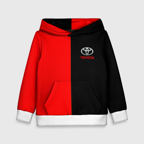 Детская толстовка 3D с принтом Toyota car красно чёрный, вид спереди #2