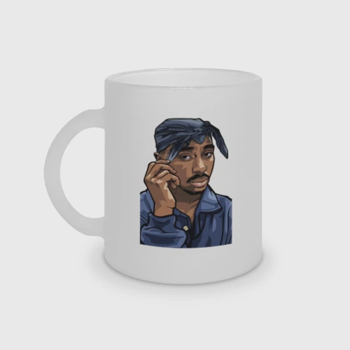 Кружка матовая стеклянная 2Pac Shakur 