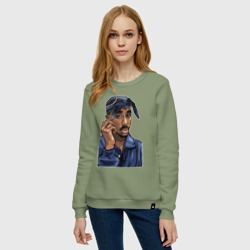 Женский свитшот хлопок 2Pac Shakur  - фото 2