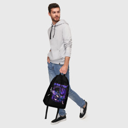 Рюкзак с принтом Бачира - Блю Лок для любого человека, вид спереди №5. Цвет основы: белый