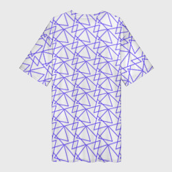 Платье с принтом Контурные треугольники для женщины, вид сзади №1. Цвет основы: белый