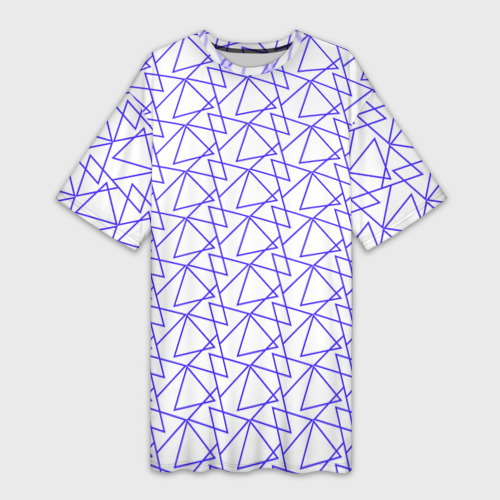 Платье-футболка с принтом Контурные треугольники, вид спереди №1