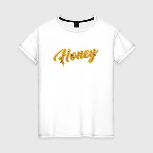 Женская футболка хлопок с принтом Sweet honey, вид спереди #2