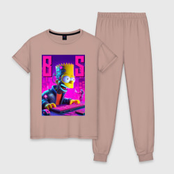 Женская пижама хлопок Bart Simpson - cyber gamer