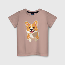 Пятнистый щенок корги – Детская футболка хлопок с принтом купить со скидкой в -20%