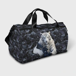 Сумка спортивная 3D Белый тигр солдат