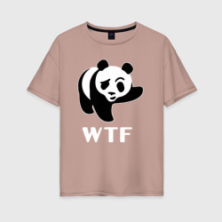 Женская футболка хлопок Oversize WTF panda